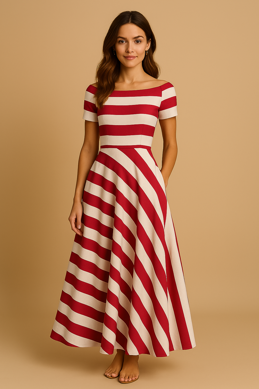 NICOLE | ELEGANTE GESTREEPTE JURK