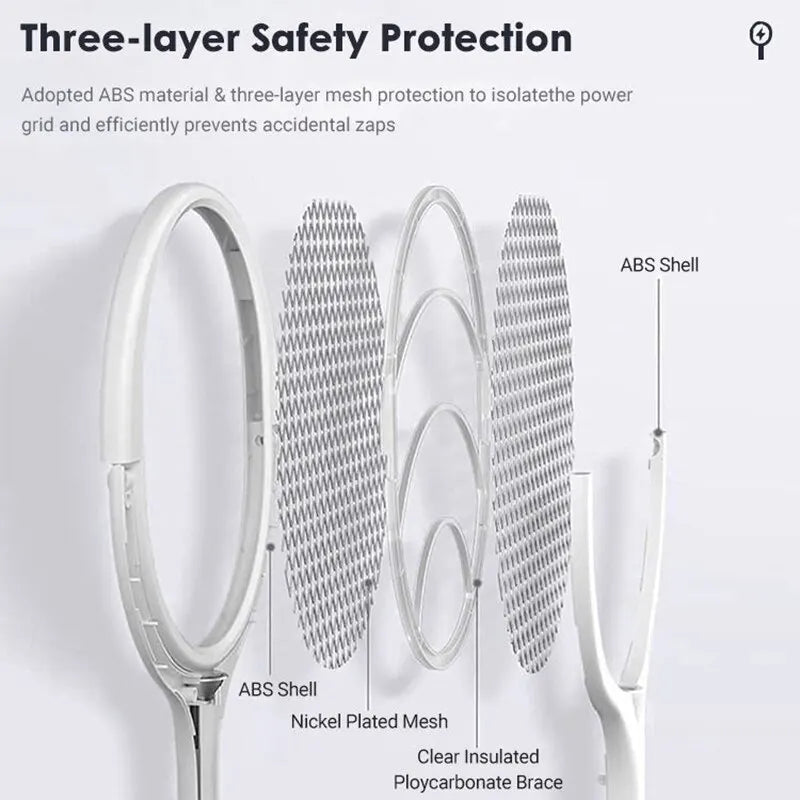 5-in-1 Elektrisch Muggenracket - Snellader & Veilig