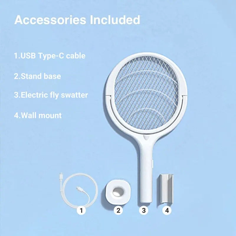 5-in-1 Elektrisch Muggenracket - Snellader & Veilig